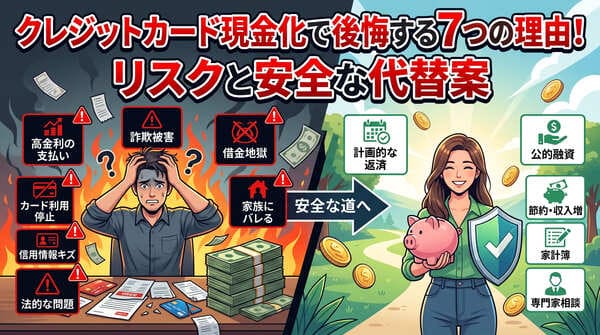 クレジットカード現金化で後悔する7つの理由!リスクと安全な代替案